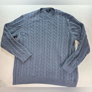 Brooks Brothers Supima Cotton Cable Knit Blue Sweater Mens 2XLT Big Tall